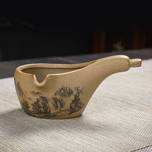 Teapot Semi-Automatic Stone Mill Kung Fu Tea Set Purple Clay Household Tea Brewer Simple Fortune Comes Lazy Person Brewing